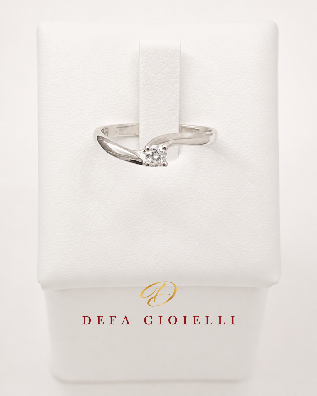 Solitario in oro bianco 18 kt con diamante - E-commerce