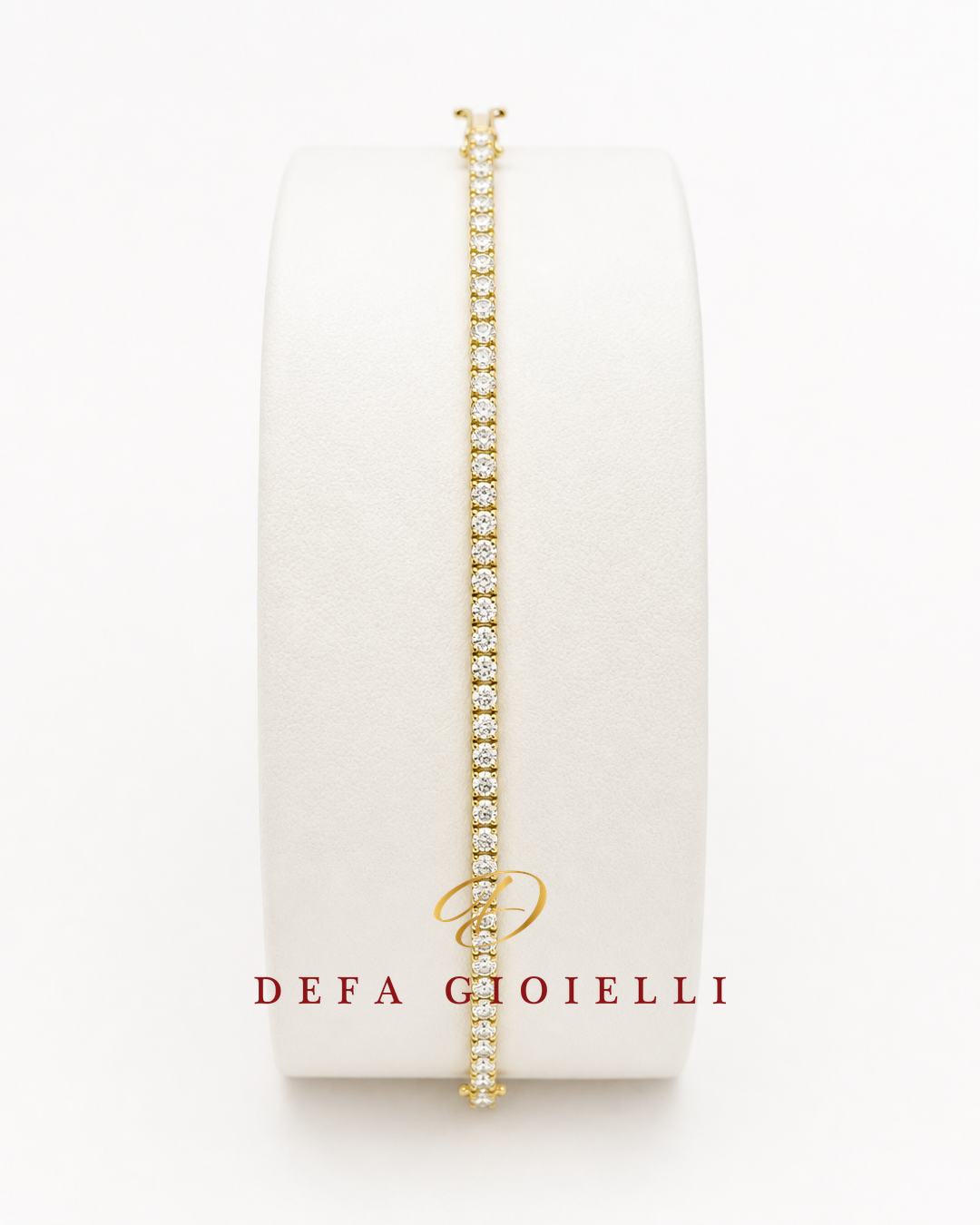 Bracciale tennis in oro giallo con diamanti - E-commerce