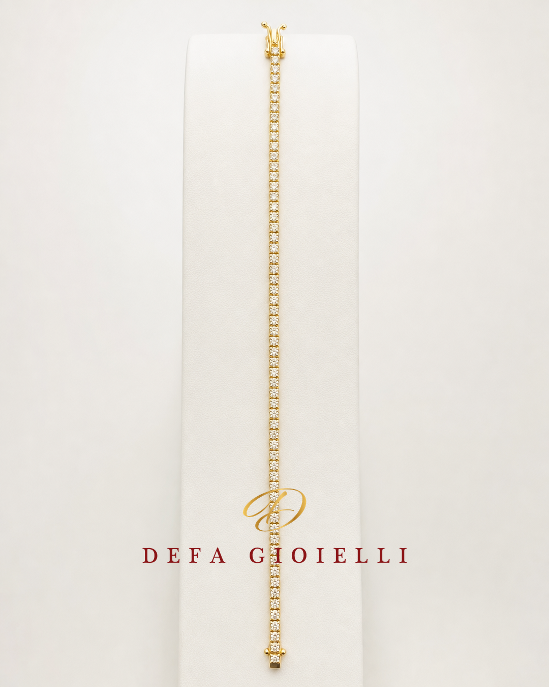 Bracciale tennis in oro giallo 18 kt con diamanti - E-commerce